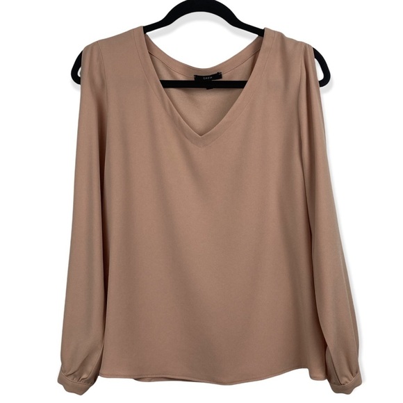 DREW Split Open Sleeve Blouse in Nude Blush - Picture 1 of 12